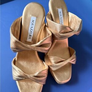 Aquazzura Metallic Gold Sandals